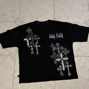 Black and Purple Graphic T-Shirt